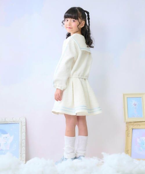 mezzo piano / メゾピアノ スウェット | カットジャガード ハーフZIPセーラー セットアップ | 詳細18