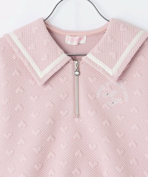 mezzo piano / メゾピアノ スウェット | カットジャガード ハーフZIPセーラー セットアップ | 詳細4