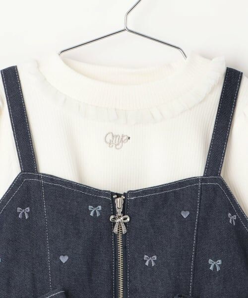 mezzo piano / メゾピアノ ミニ丈・ひざ丈ワンピース | リボン刺しゅうキャミワンピース＆長袖Tシャツセット | 詳細3