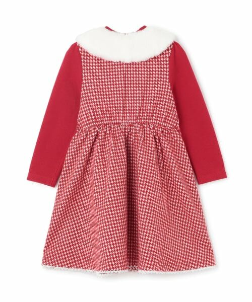 mezzo piano / メゾピアノ ミニ丈・ひざ丈ワンピース | 千鳥ジャガード　カットワンピース　ティペットつき | 詳細1