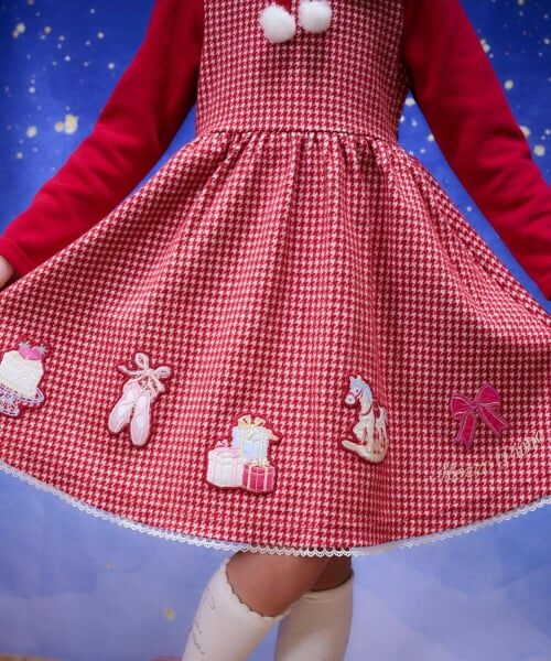 mezzo piano / メゾピアノ ミニ丈・ひざ丈ワンピース | 千鳥ジャガード　カットワンピース　ティペットつき | 詳細13