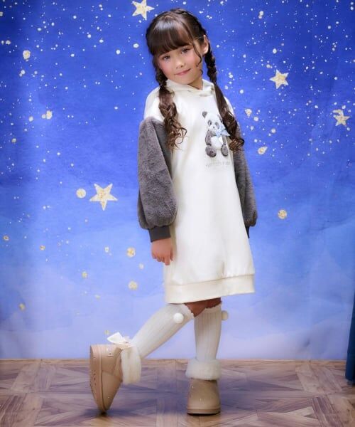 mezzo piano / メゾピアノ ミニ丈・ひざ丈ワンピース | 動物パーカ　カットワンピース | 詳細17