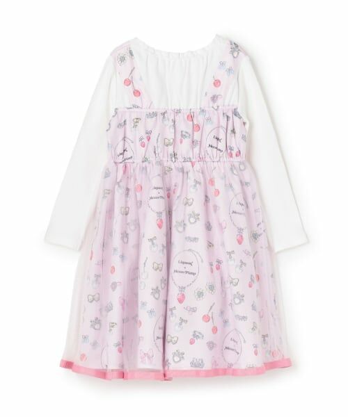 mezzo piano / メゾピアノ ミニ丈・ひざ丈ワンピース | 【リキュエム】柄　ドッキングワンピース | 詳細1