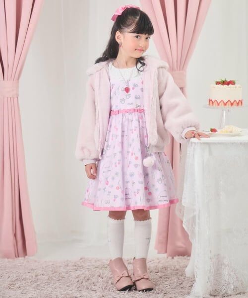 mezzo piano / メゾピアノ ミニ丈・ひざ丈ワンピース | 【リキュエム】柄　ドッキングワンピース | 詳細13