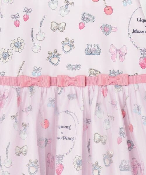 mezzo piano / メゾピアノ ミニ丈・ひざ丈ワンピース | 【リキュエム】柄　ドッキングワンピース | 詳細4