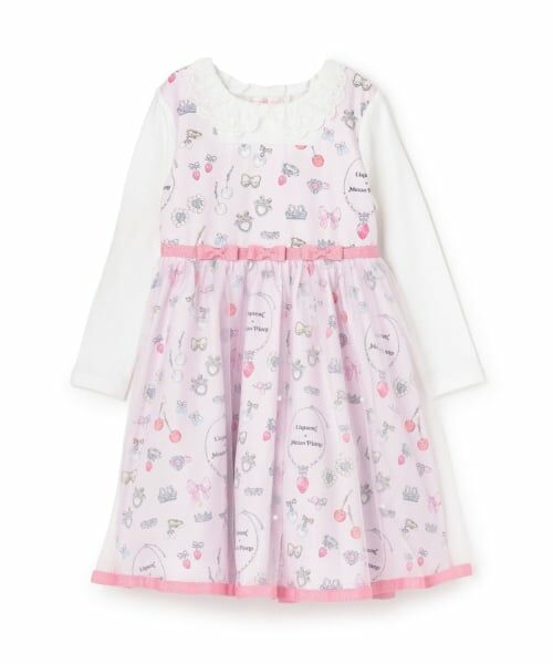 mezzo piano / メゾピアノ ミニ丈・ひざ丈ワンピース | 【リキュエム】柄　ドッキングワンピース | 詳細8