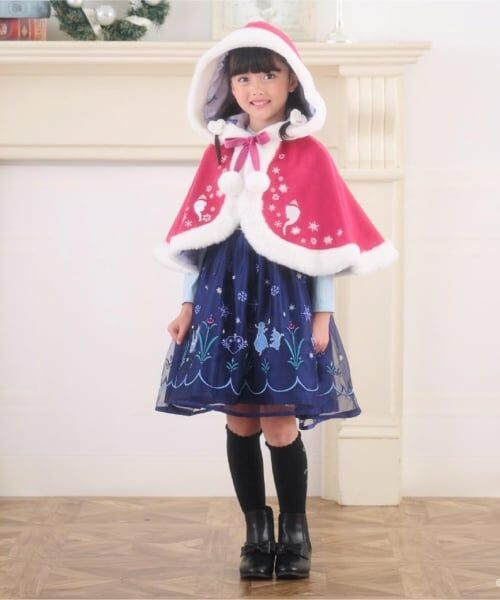 mezzo piano / メゾピアノ その他アウター | 【アナと雪の女王】アナ/なりきりポンチョ（エンジ）