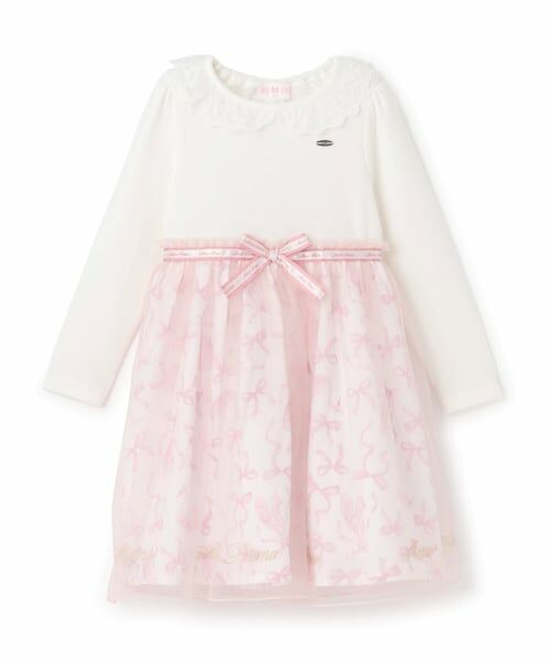 mezzo piano / メゾピアノ ミニ丈・ひざ丈ワンピース | バレエ柄　ドッキングワンピース | 詳細10