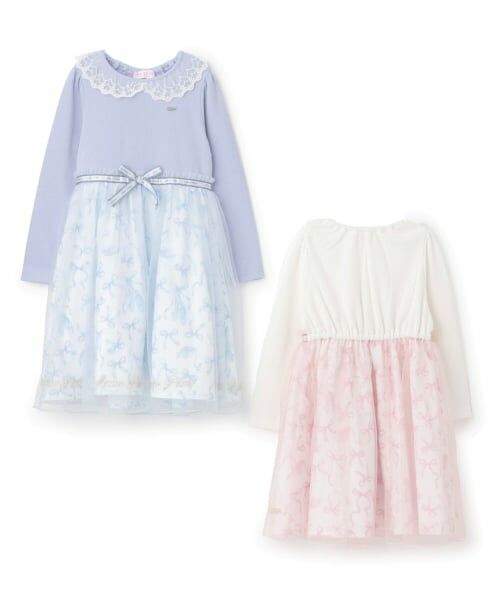 mezzo piano / メゾピアノ ミニ丈・ひざ丈ワンピース | バレエ柄　ドッキングワンピース | 詳細8