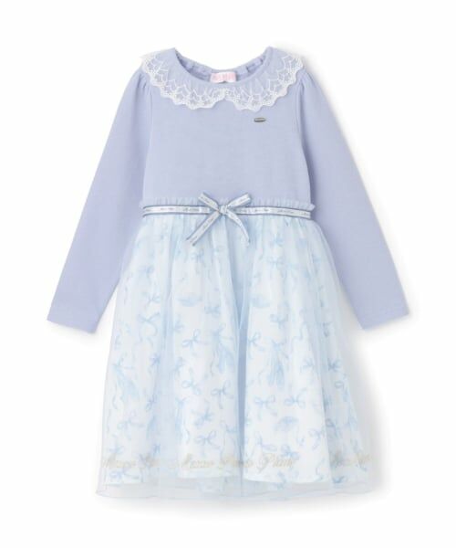 mezzo piano / メゾピアノ ミニ丈・ひざ丈ワンピース | バレエ柄　ドッキングワンピース | 詳細9