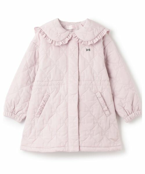 mezzo piano / メゾピアノ ブルゾン | 【人気商品再入荷】【直営店で取り扱い無し】リボンキルト　ジャケット（ピンク）