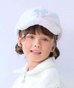 mezzo piano / メゾピアノ キャップ | リボンワッペン　フェイクファーキャップ