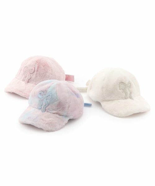 mezzo piano / メゾピアノ キャップ | リボンワッペン　フェイクファーキャップ | 詳細7