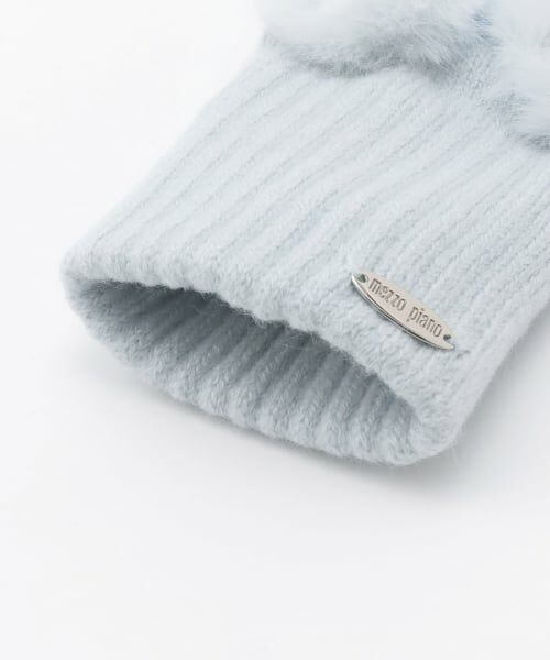 mezzo piano / メゾピアノ 手袋 | リボン　フェイクファーつきニット手袋 | 詳細4