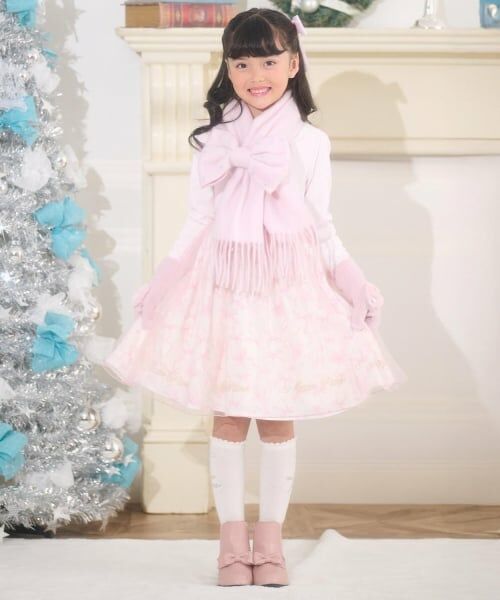 mezzo piano / メゾピアノ 手袋 | リボン　フェイクファーつきニット手袋 | 詳細9