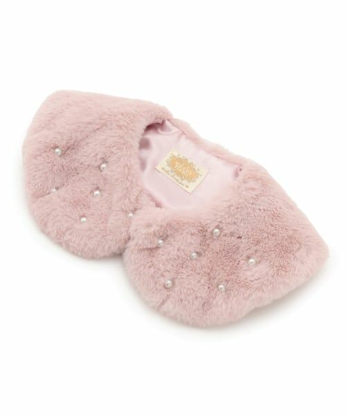 mezzo piano / メゾピアノ マフラー・ショール・スヌード・ストール | フェイクファー　ティペット（ライト ピンク）