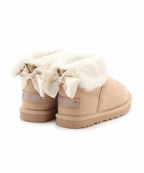 mezzo piano / メゾピアノ ブーツ（ショート丈） | ラインストーン　ムートン風ショートブーツ | 詳細1