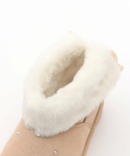 mezzo piano / メゾピアノ ブーツ（ショート丈） | ラインストーン　ムートン風ショートブーツ | 詳細2