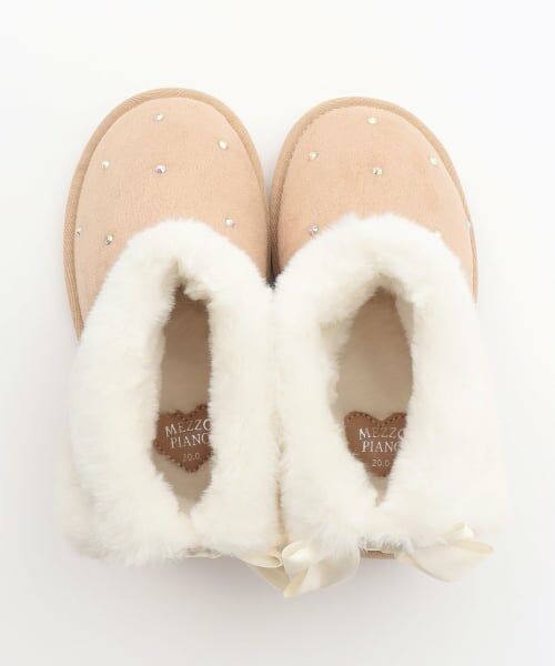 mezzo piano / メゾピアノ ブーツ（ショート丈） | ラインストーン　ムートン風ショートブーツ | 詳細4