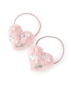 mezzo piano / メゾピアノ ヘアゴム・シュシュ | ぷっくりハートパール　ヘアポニー2個セット