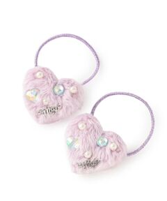 mezzo piano / メゾピアノ ヘアゴム・シュシュ | ぷっくりハートパール　ヘアポニー2個セット