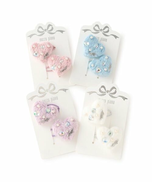 mezzo piano / メゾピアノ ヘアゴム・シュシュ | ぷっくりハートパール　ヘアポニー2個セット | 詳細4