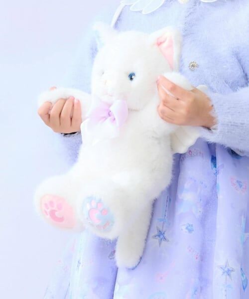 mezzo piano / メゾピアノ ショルダーバッグ | ねこ・くま　ぬいぐるみポシェット（白）