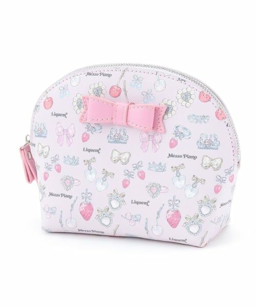 mezzo piano / メゾピアノ ポーチ | 【リキュエム】柄　ラウンドポーチ（ピンク）