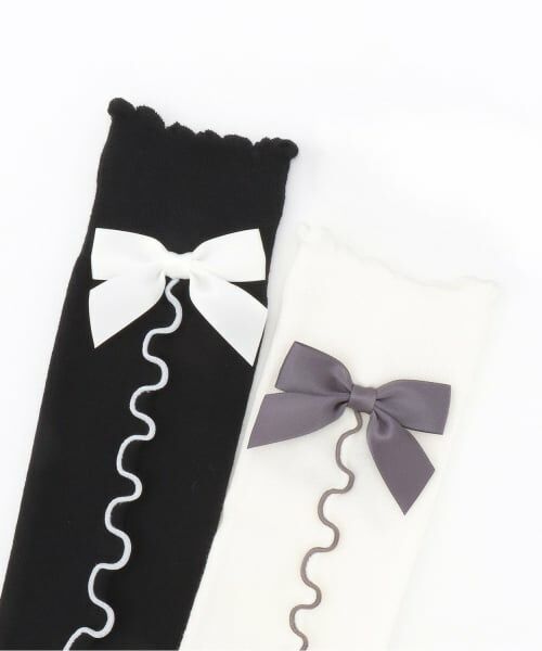 mezzo piano / メゾピアノ ソックス | リボンフリル　ニーハイソックス | 詳細3