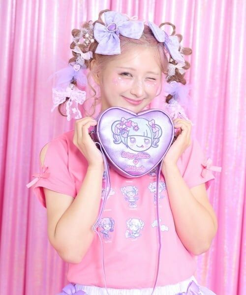 mezzo piano / メゾピアノ ショルダーバッグ | 【しなこちゃん】推し活ハートポシェット（ラベンダー）