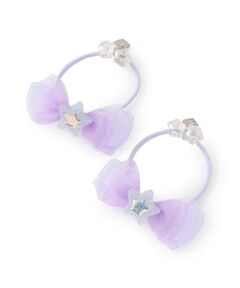 mezzo piano / メゾピアノ ヘアゴム・シュシュ | 星つきリボン　ヘアポニー2個セット