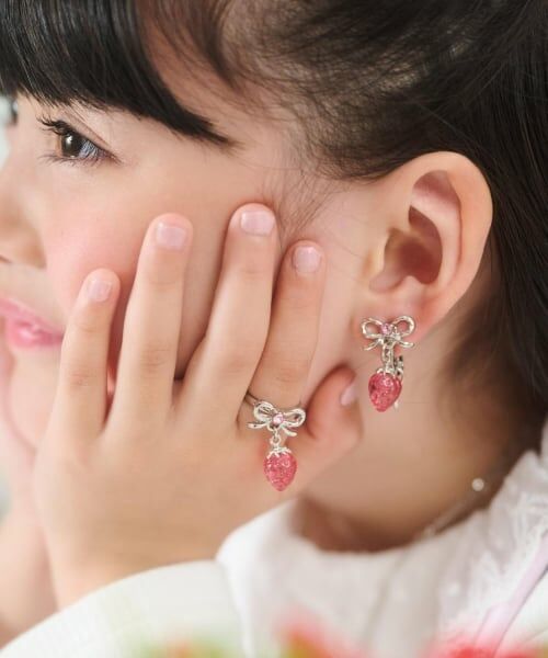mezzo piano / メゾピアノ ピアス・イヤリング | 【リキュエム】いちごリボン　イヤリング | 詳細6