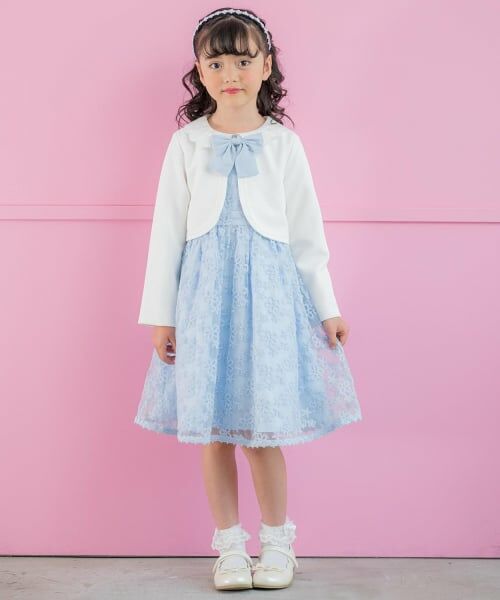 mezzo piano / メゾピアノ ドレス | アンサンブル風　ドッキングワンピース（オフ ホワイト）