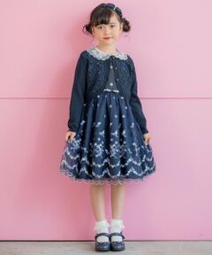 mezzo piano / メゾピアノ ドレス | お花刺しゅうチュールワンピース