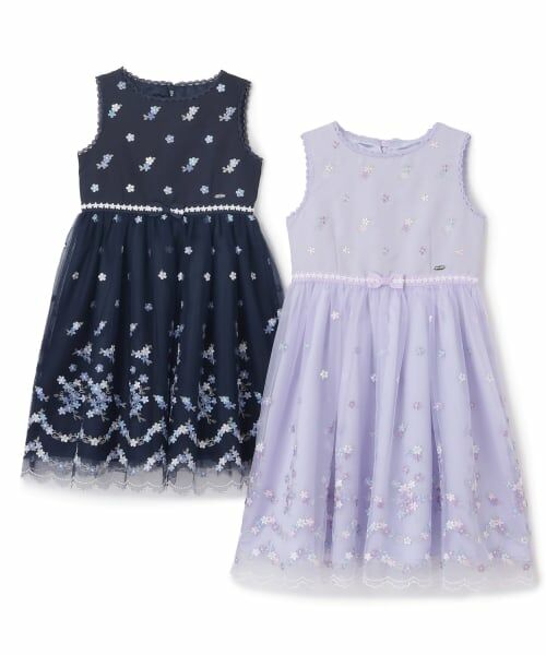 mezzo piano / メゾピアノ ドレス | お花刺しゅうチュールワンピース | 詳細10