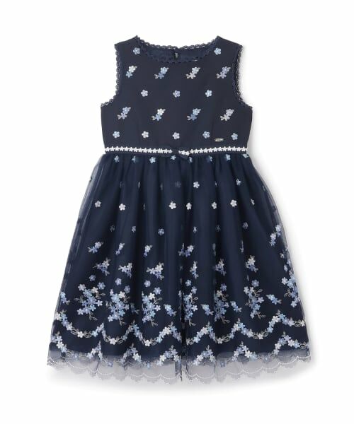 mezzo piano / メゾピアノ ドレス | お花刺しゅうチュールワンピース | 詳細12