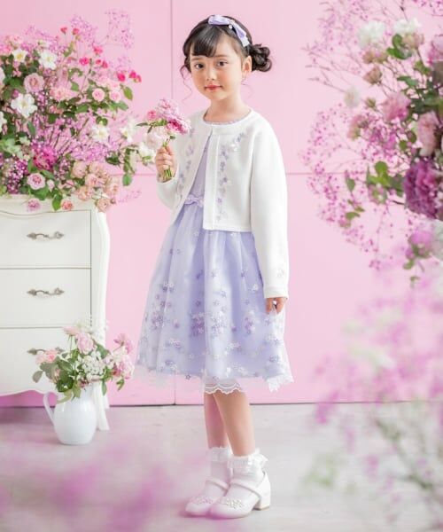 mezzo piano / メゾピアノ ドレス | お花刺しゅうチュールワンピース | 詳細13