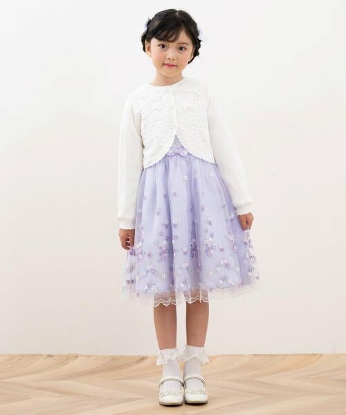 mezzo piano / メゾピアノ ドレス | お花刺しゅうチュールワンピース | 詳細16