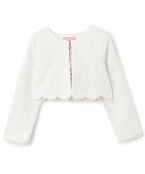 mezzo piano / メゾピアノ テーラードジャケット | 花モチーフ裾スカラップ　ジャケット | 詳細10