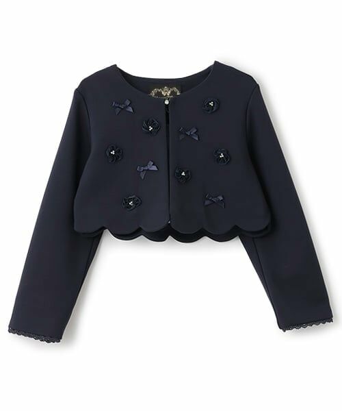 mezzo piano / メゾピアノ テーラードジャケット | 花モチーフ裾スカラップ　ジャケット | 詳細9