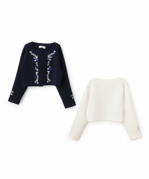 mezzo piano / メゾピアノ カーディガン・ボレロ | 花刺しゅう　ニットボレロ | 詳細8