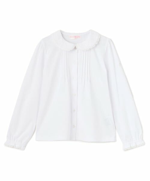 mezzo piano / メゾピアノ シャツ・ブラウス | レース衿　カットソーブラウス（白）
