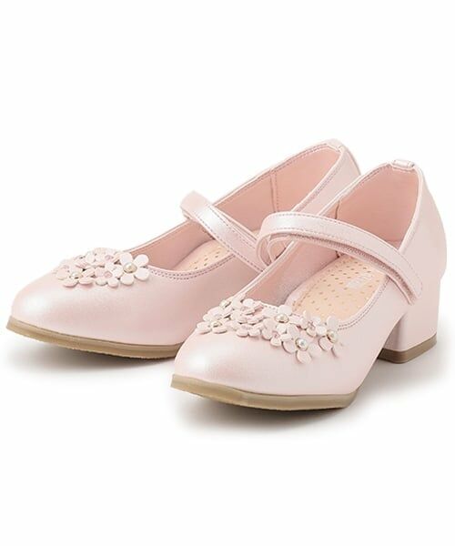 mezzo piano / メゾピアノ パンプス | お花ストラップシューズ（ライト ピンク）