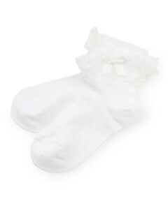 mezzo piano / メゾピアノ ソックス | ロゴレース透かし柄　ソックス