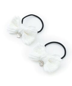 mezzo piano / メゾピアノ ヘアゴム・シュシュ | リボンレース　ヘアポニー2個セット【日本製】