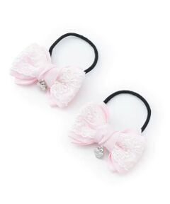 mezzo piano / メゾピアノ ヘアゴム・シュシュ | リボンレース　ヘアポニー2個セット【日本製】