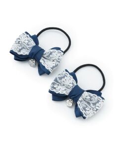 mezzo piano / メゾピアノ ヘアゴム・シュシュ | リボンレース　ヘアポニー2個セット【日本製】