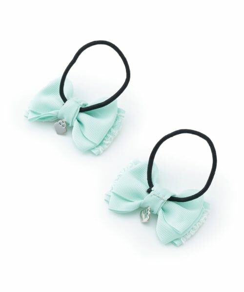 mezzo piano / メゾピアノ ヘアゴム・シュシュ | リボンレース　ヘアポニー2個セット【日本製】 | 詳細1