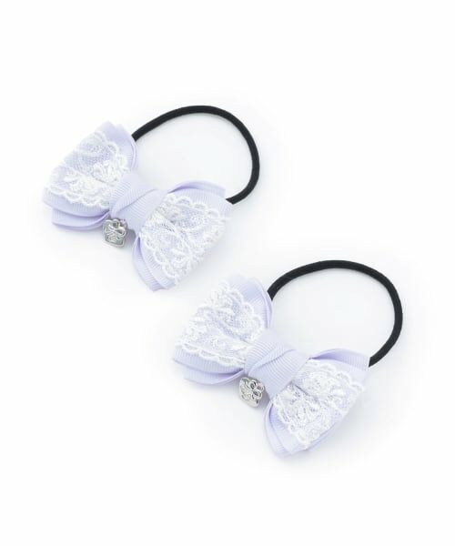 mezzo piano / メゾピアノ ヘアゴム・シュシュ | リボンレース　ヘアポニー2個セット【日本製】 | 詳細5
