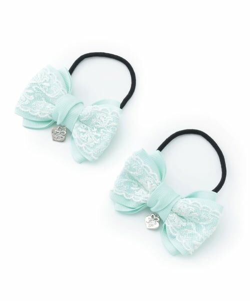 mezzo piano / メゾピアノ ヘアゴム・シュシュ | リボンレース　ヘアポニー2個セット【日本製】 | 詳細6